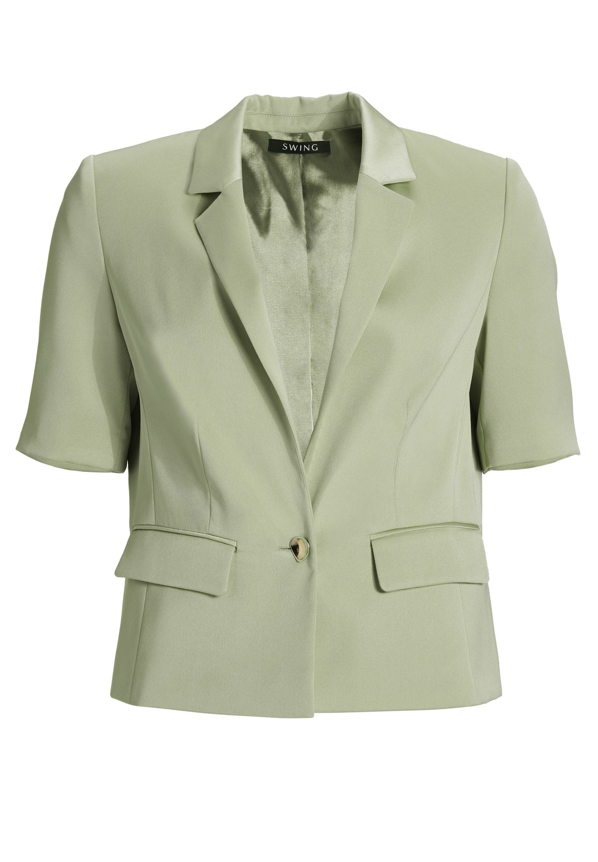 Blazer aus Satin mit kurzen Ärmeln