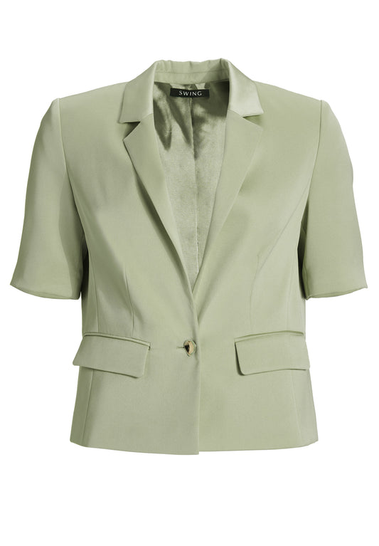 Blazer aus Satin mit kurzen Ärmeln