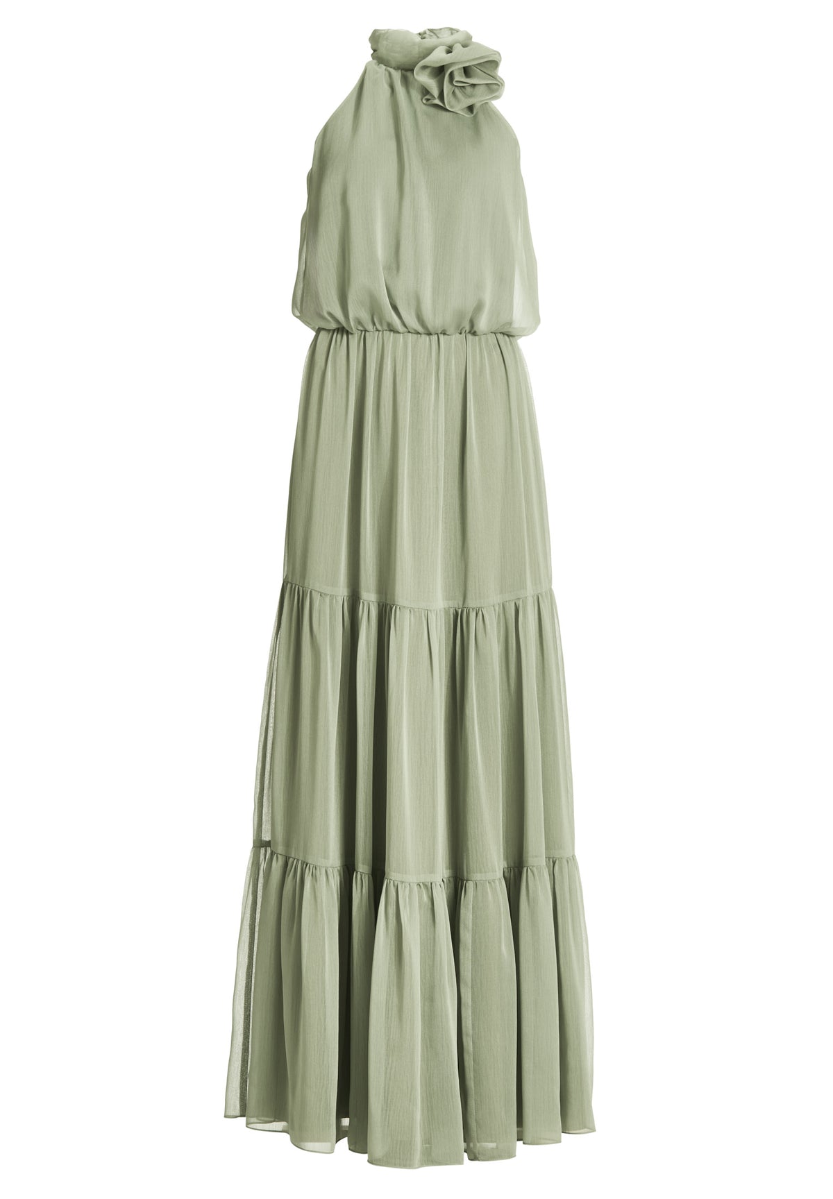 Abendkleid aus Crinkle Chiffon mit Stufenrock