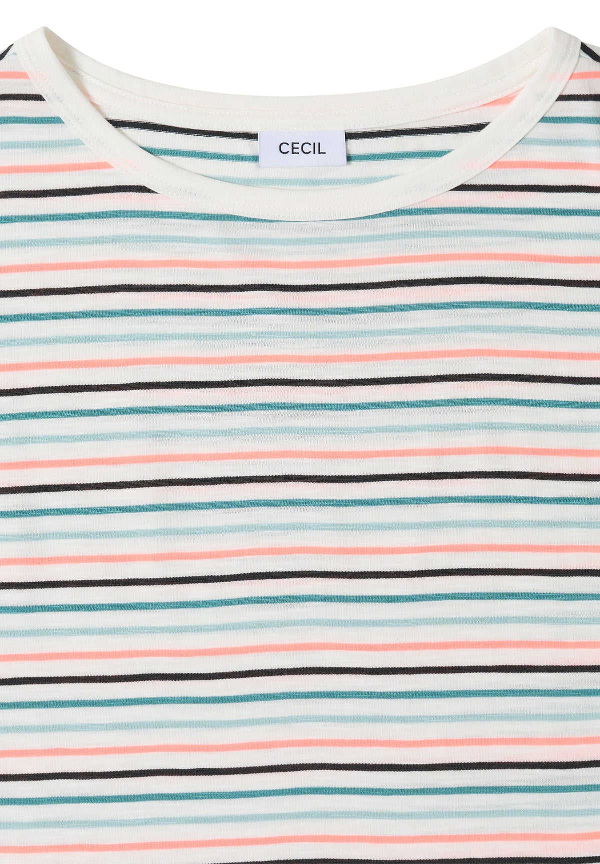 T-Shirt mit Boat Neck und Turn-Up-Detail