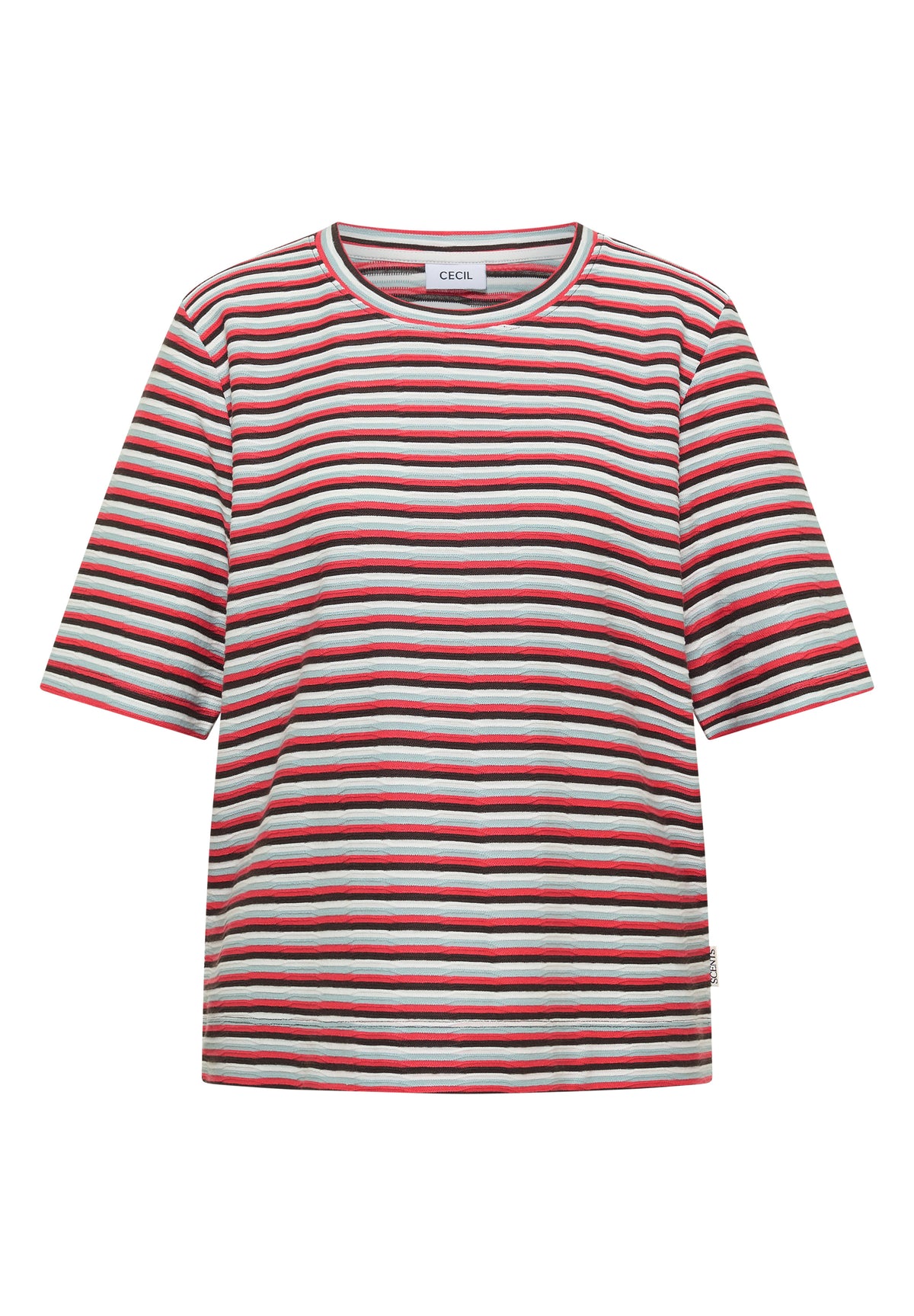 T-Shirt mit Struktur und Streifen