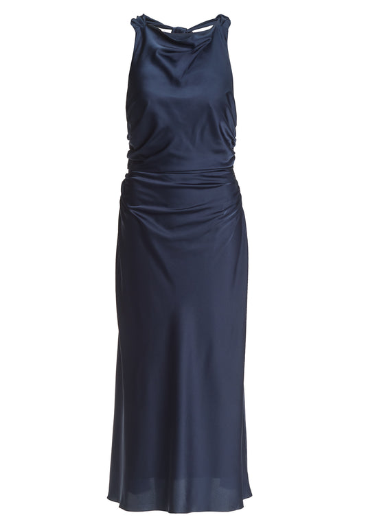 Midikleid aus Satin mit Rückenausschnitt