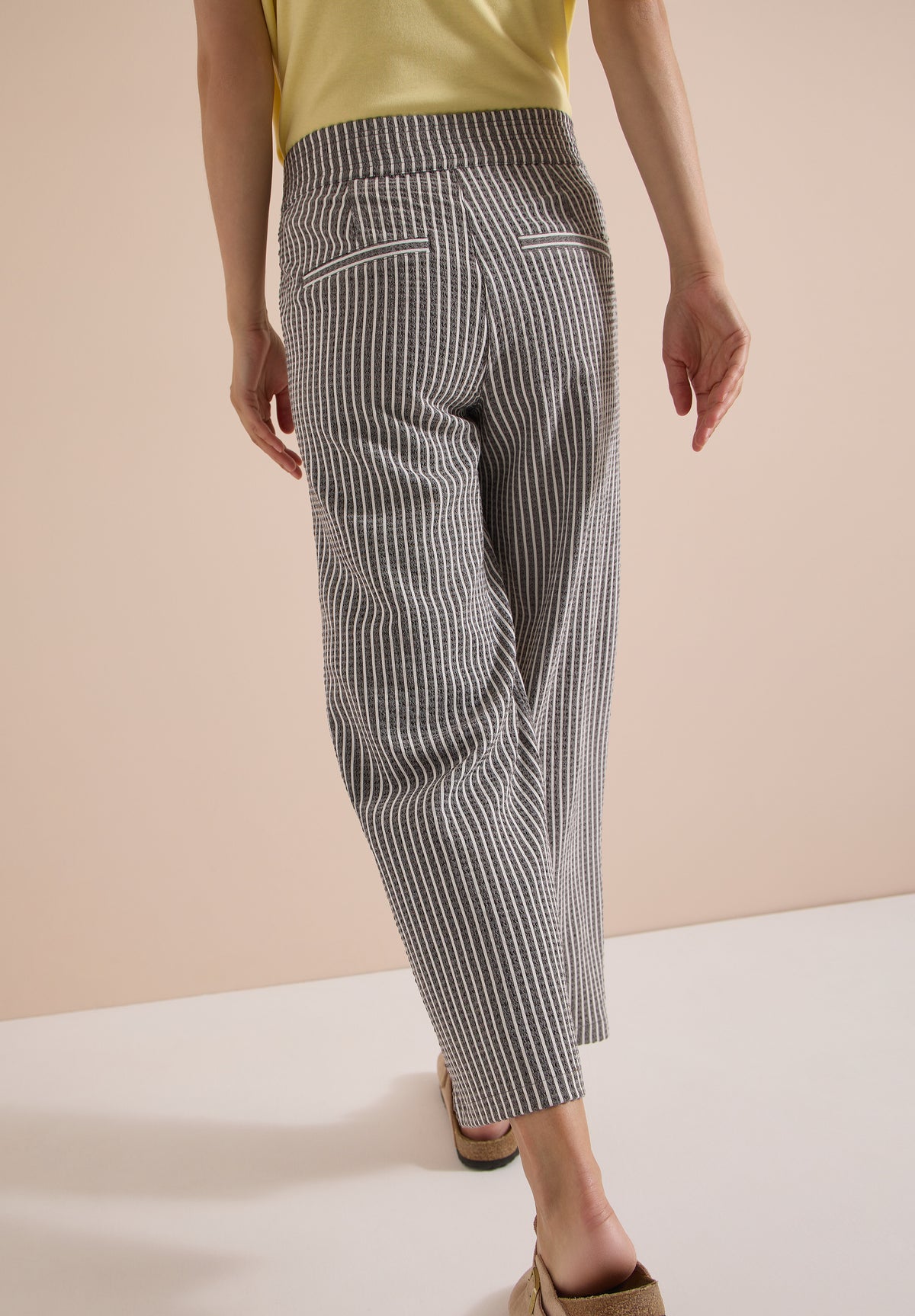 7/8 Wide Leg Hose in Seersucker-Qualität
