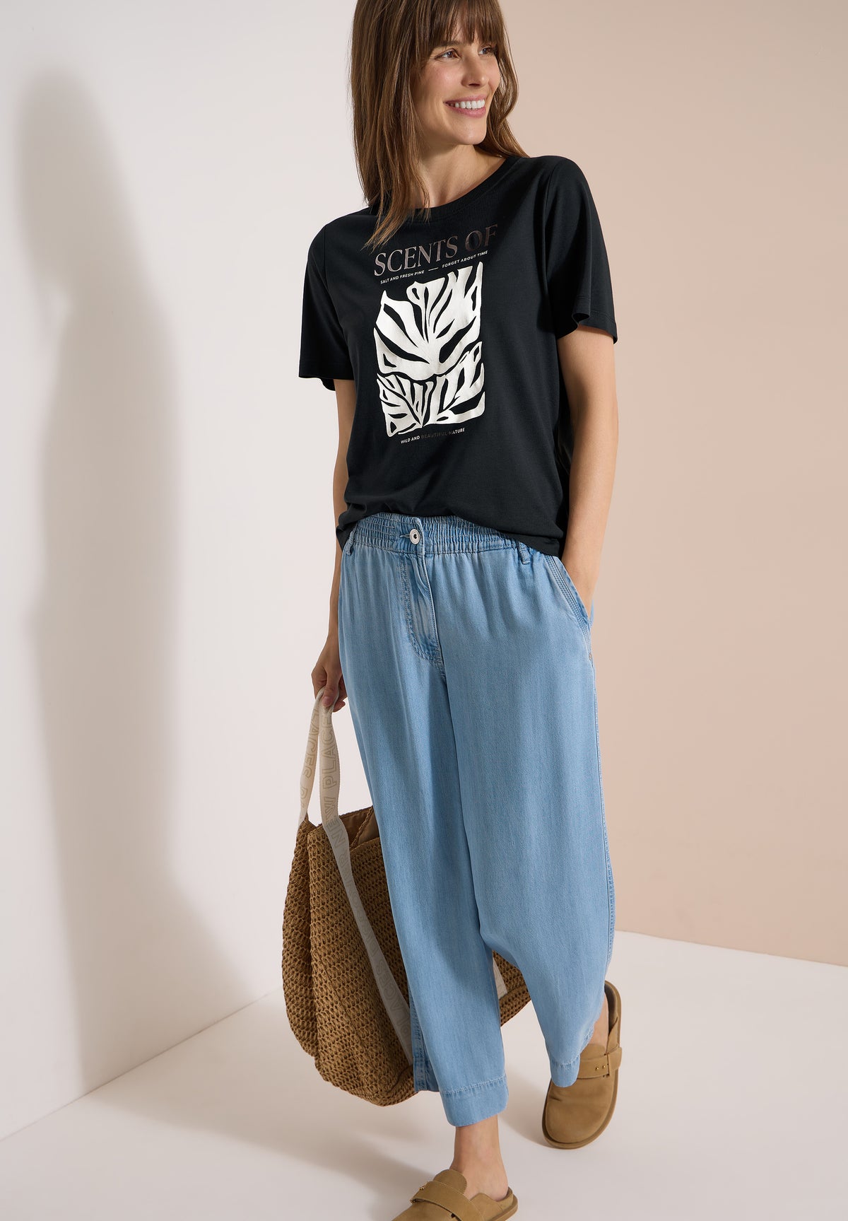 T-Shirt mit Rundhals und Frontprint