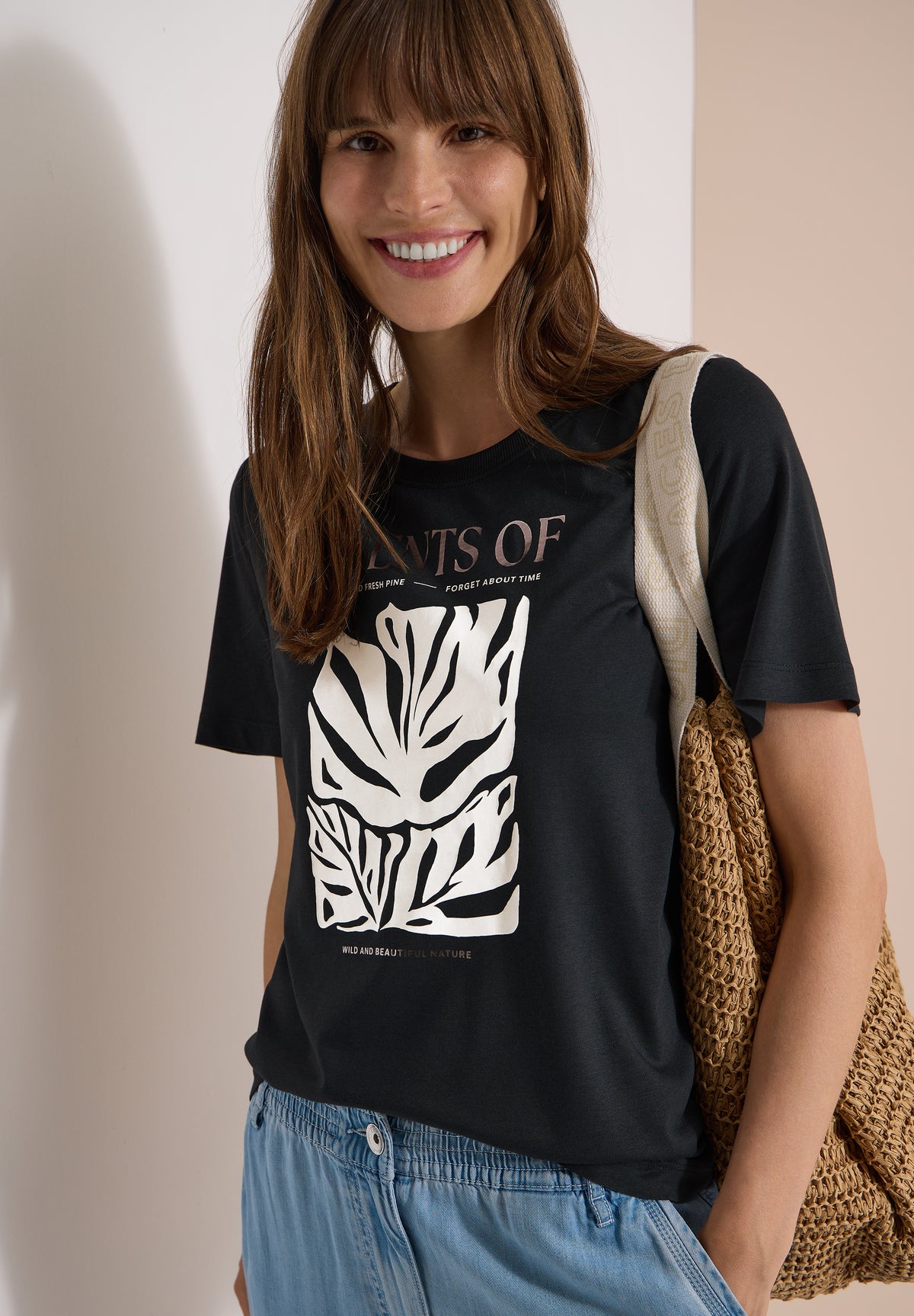 T-Shirt mit Rundhals und Frontprint