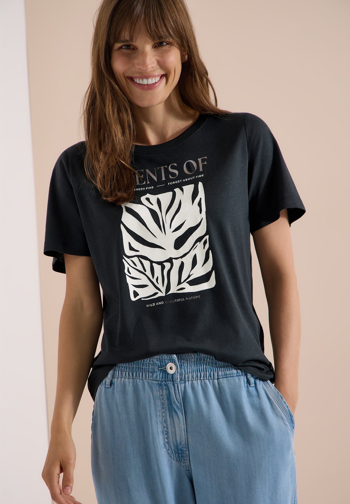 T-Shirt mit Rundhals und Frontprint