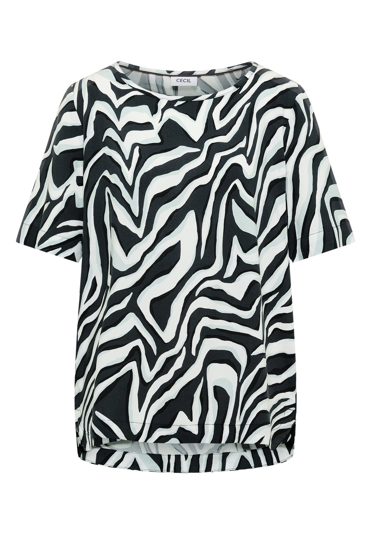 Blusenshirt mit Rundhals und Print