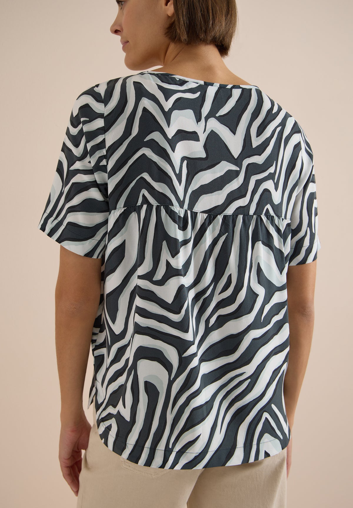 Blusenshirt mit Rundhals und Print
