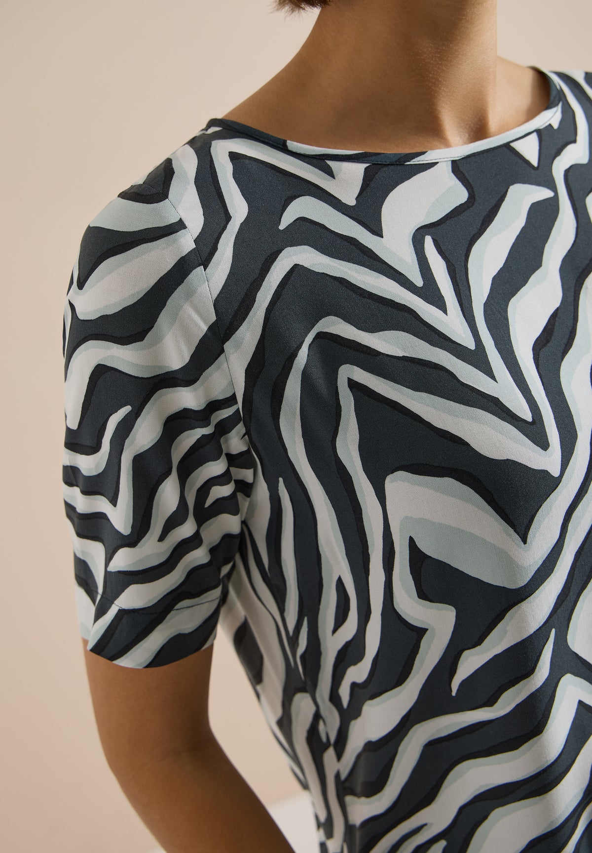 Blusenshirt mit Rundhals und Print