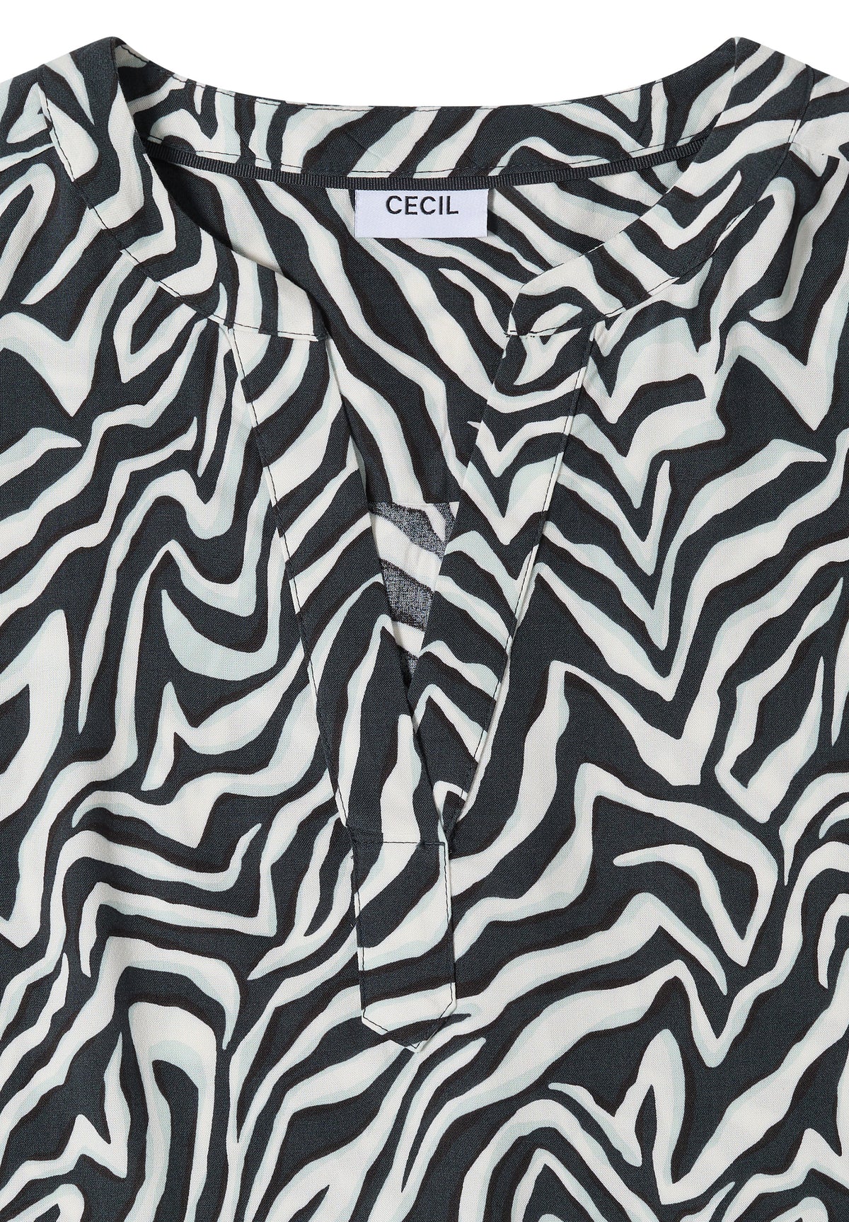 Bluse mit Split Neck und Zebra-Print