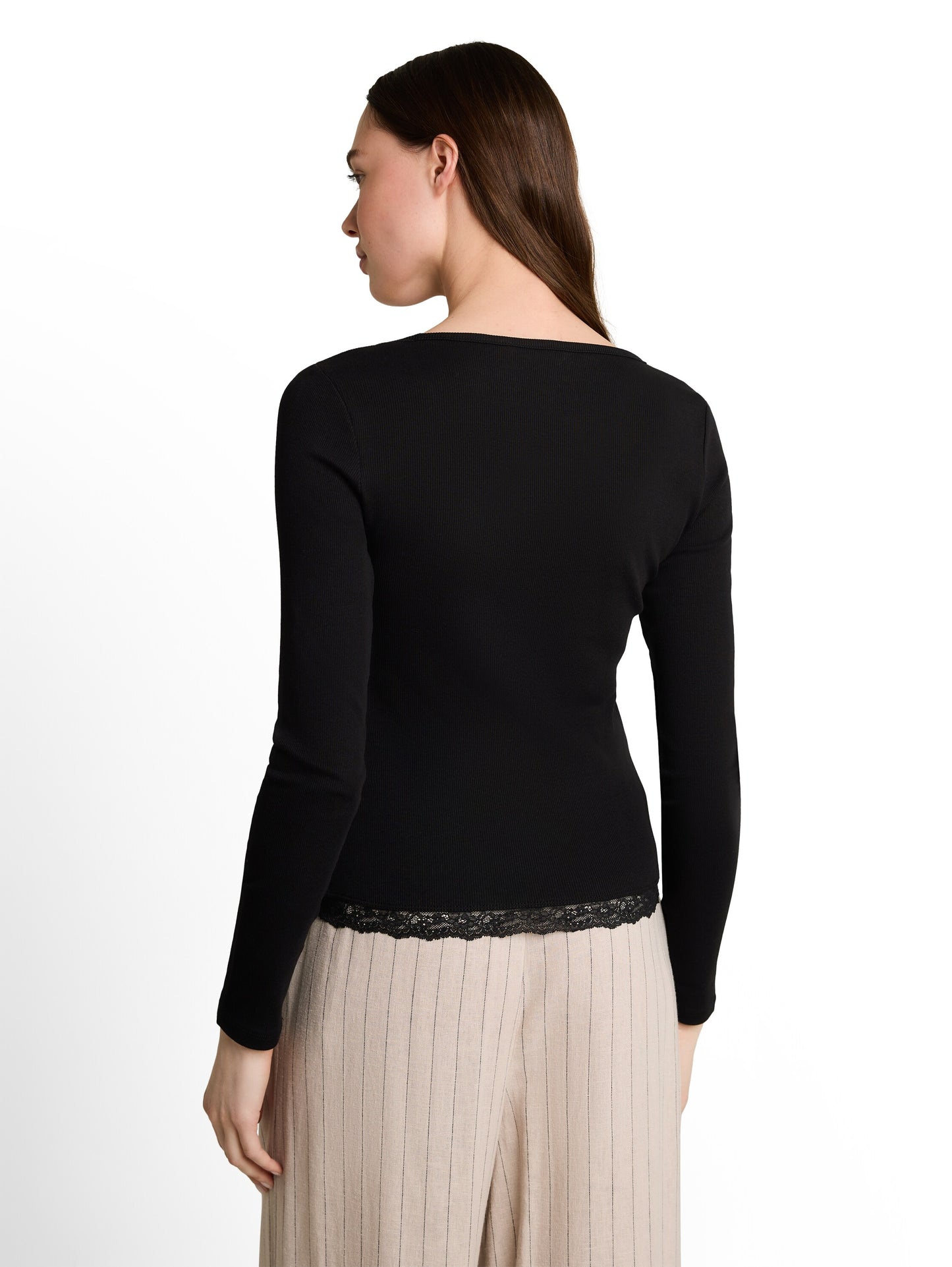 Langarmshirt mit Spitze