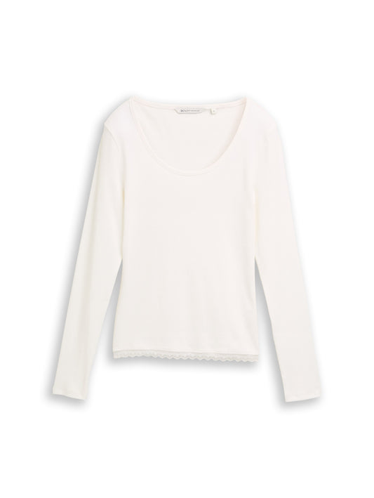 Langarmshirt mit Spitze