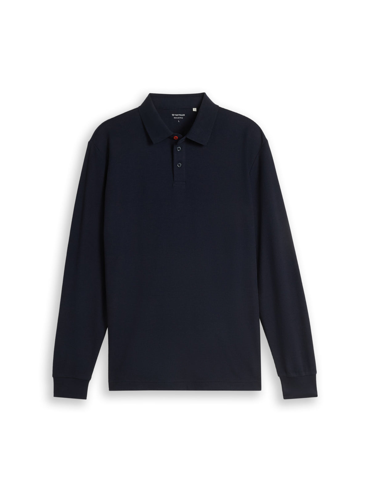 Langarm Poloshirt mit Waffelstruktur