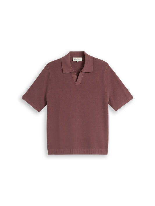 Piqué Strick-Poloshirt aus Baumwolle