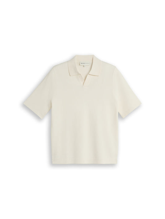 Piqué Strick-Poloshirt aus Baumwolle