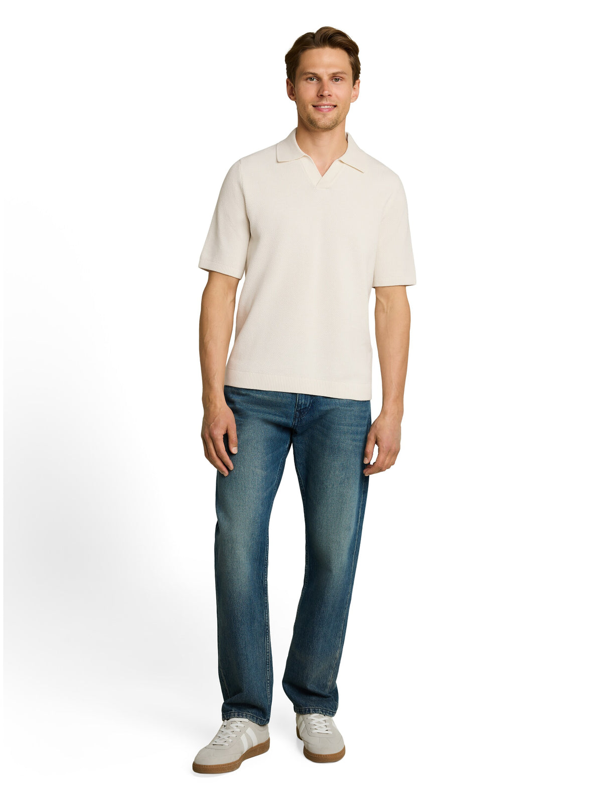 Piqué Strick-Poloshirt aus Baumwolle
