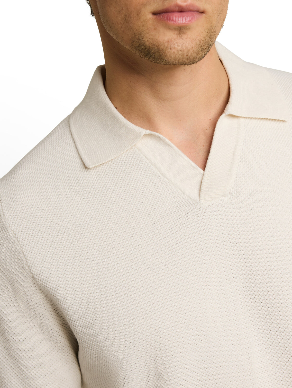 Piqué Strick-Poloshirt aus Baumwolle