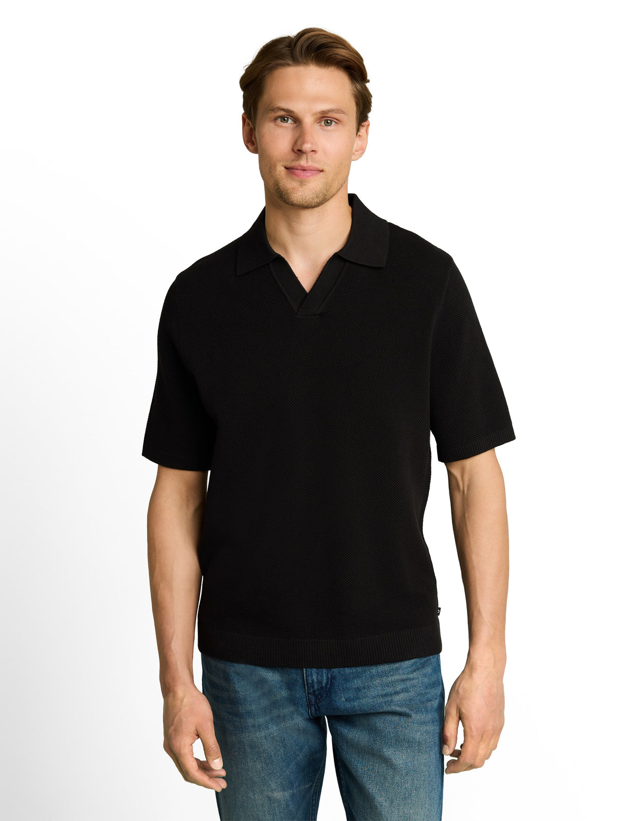 Piqué Strick-Poloshirt aus Baumwolle