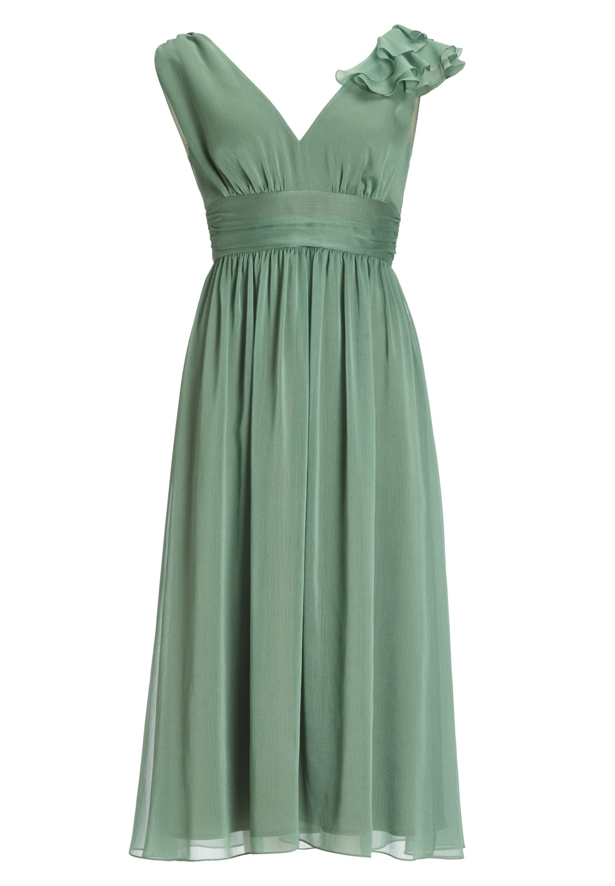 Cocktailkleid aus Crinkle Chiffon mit Volant Detail
