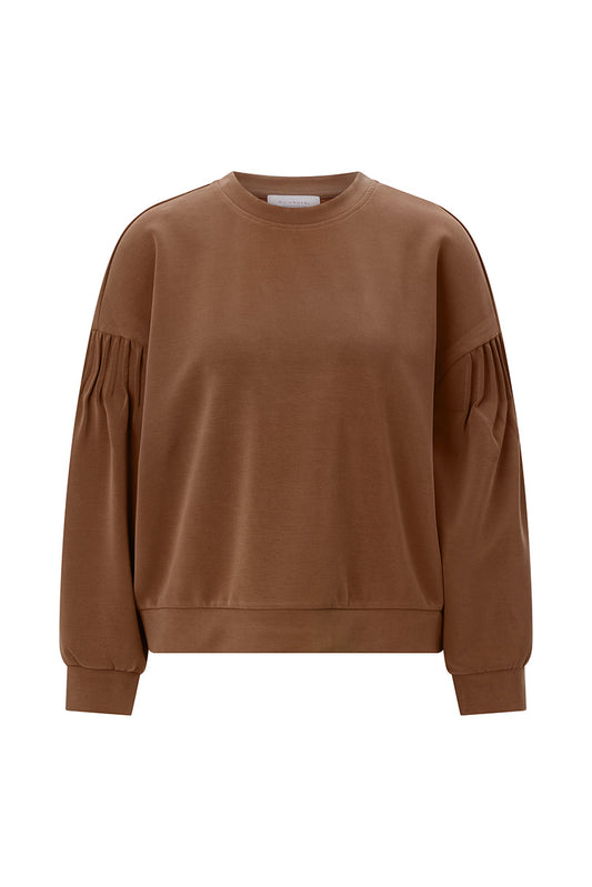 T Peach Pleated Crew