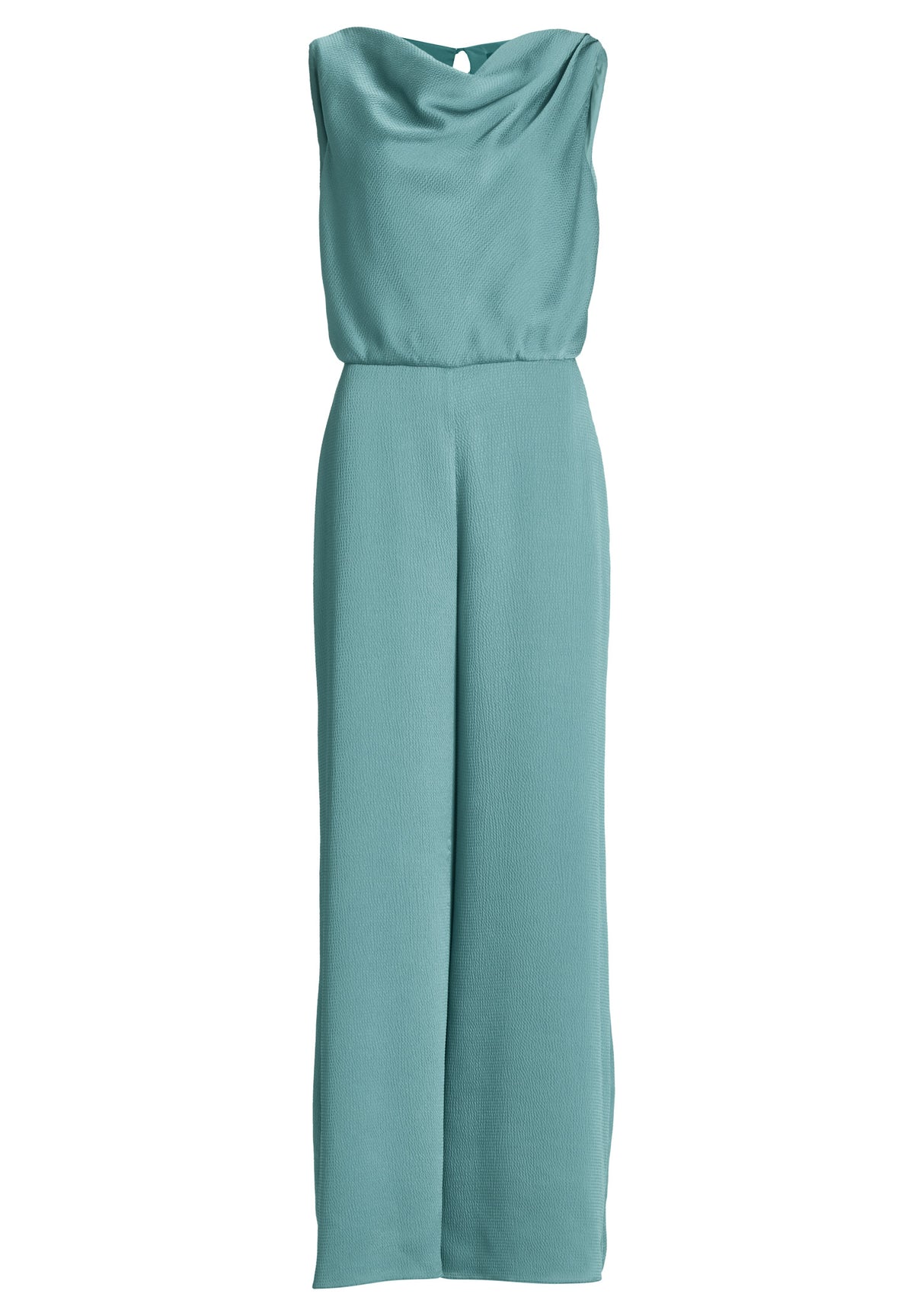 Jumpsuit aus Satin mit Wasserfallausschnitt