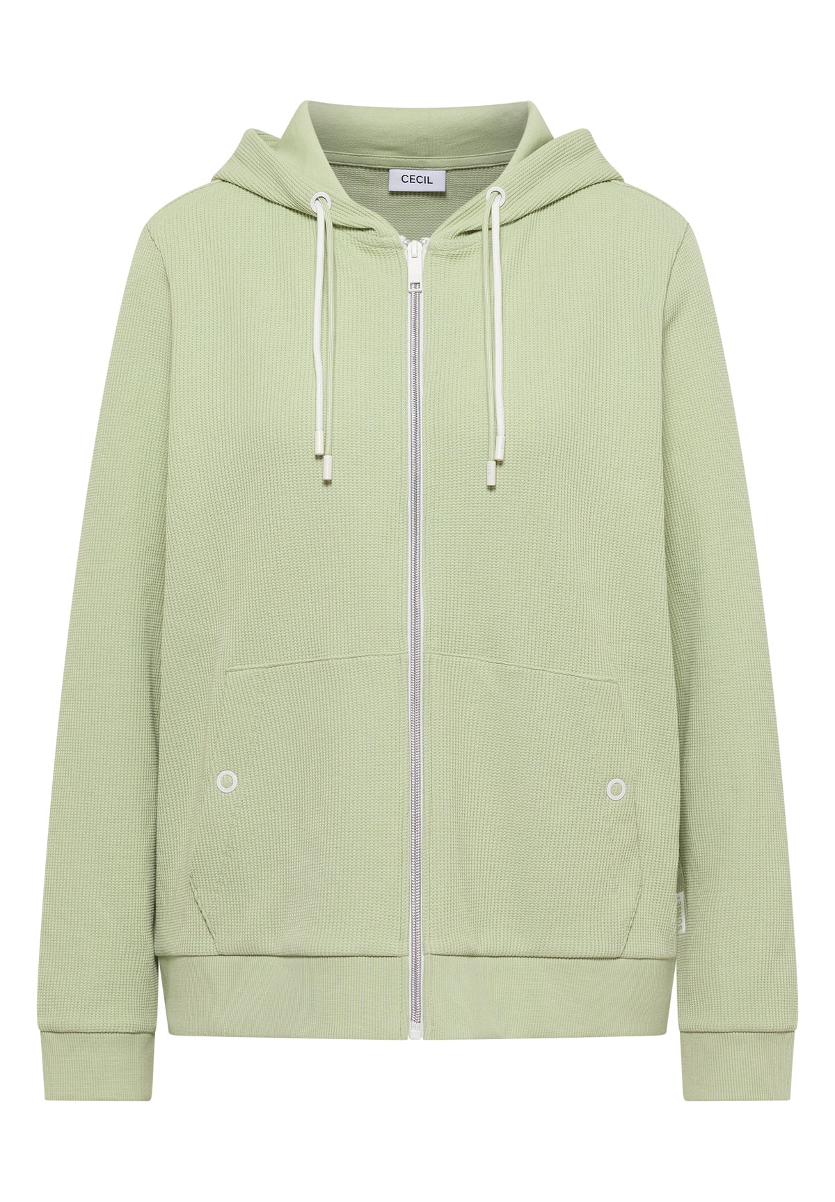 Langarm Jacke mit Kapuze und Struktur