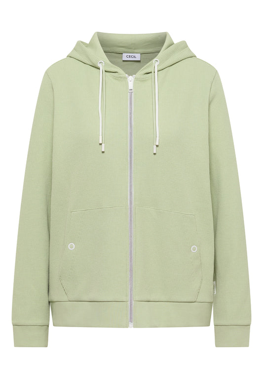 Langarm Jacke mit Kapuze und Struktur