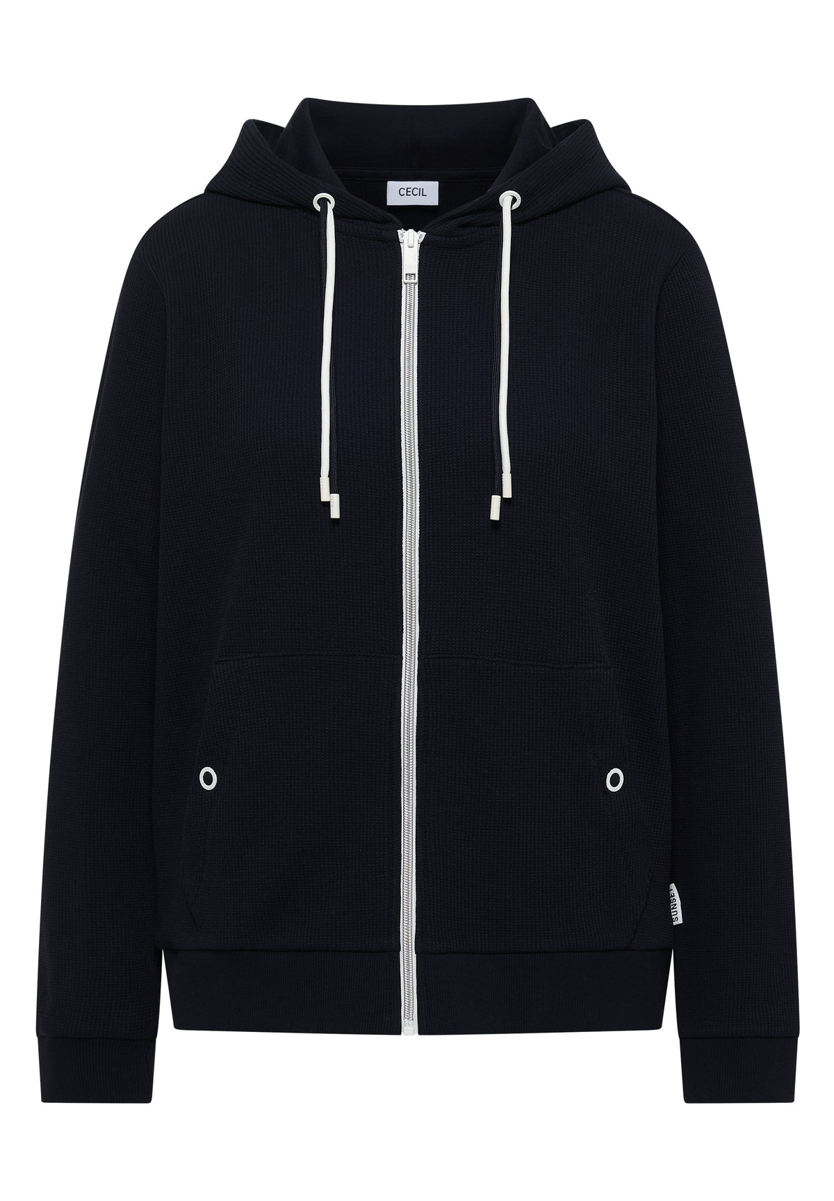 Langarm Jacke mit Kapuze und Struktur