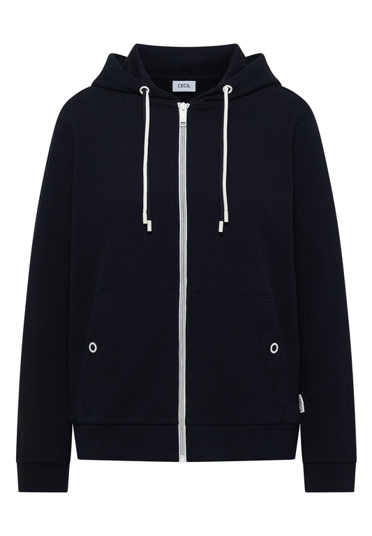 Langarm Jacke mit Kapuze und Struktur