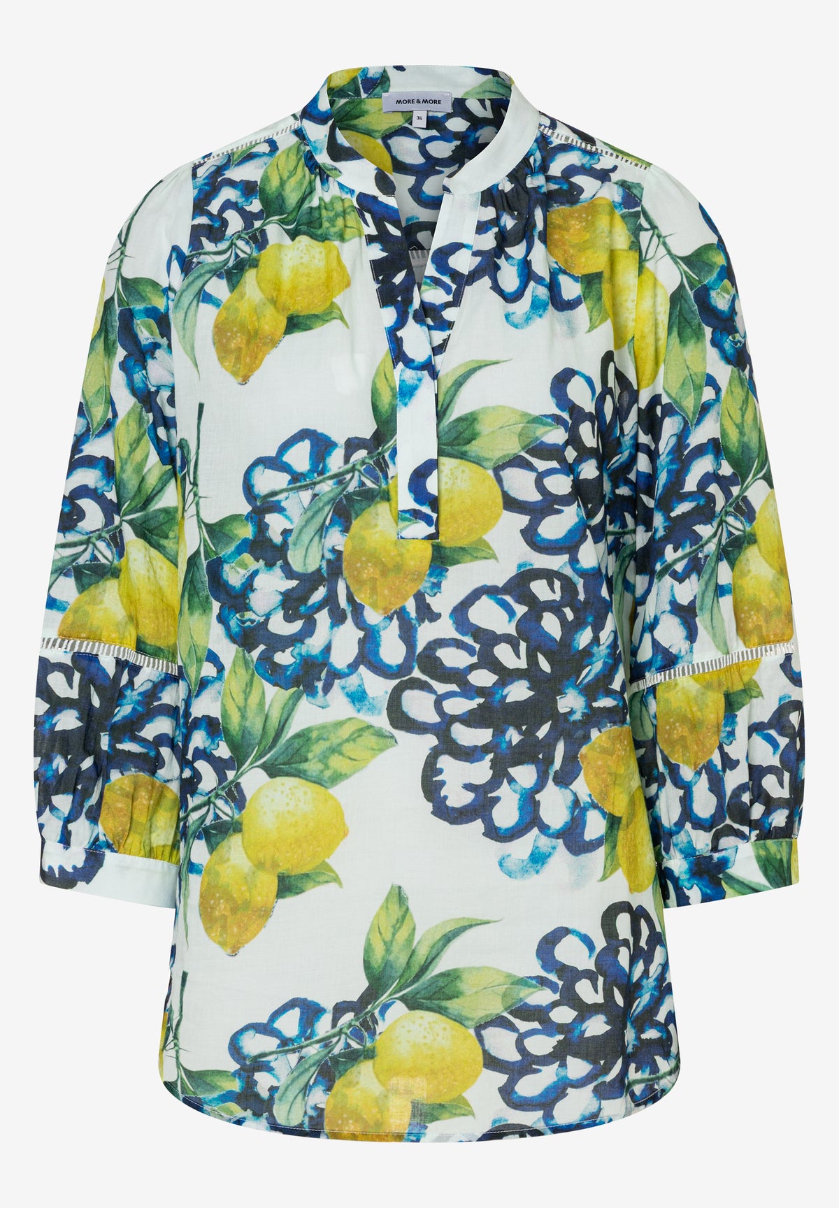 Printed CO-Voile Blouse, lemon print