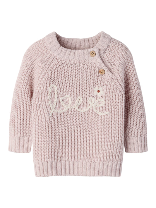 NBFEMLEN EMB LS KNIT LIL