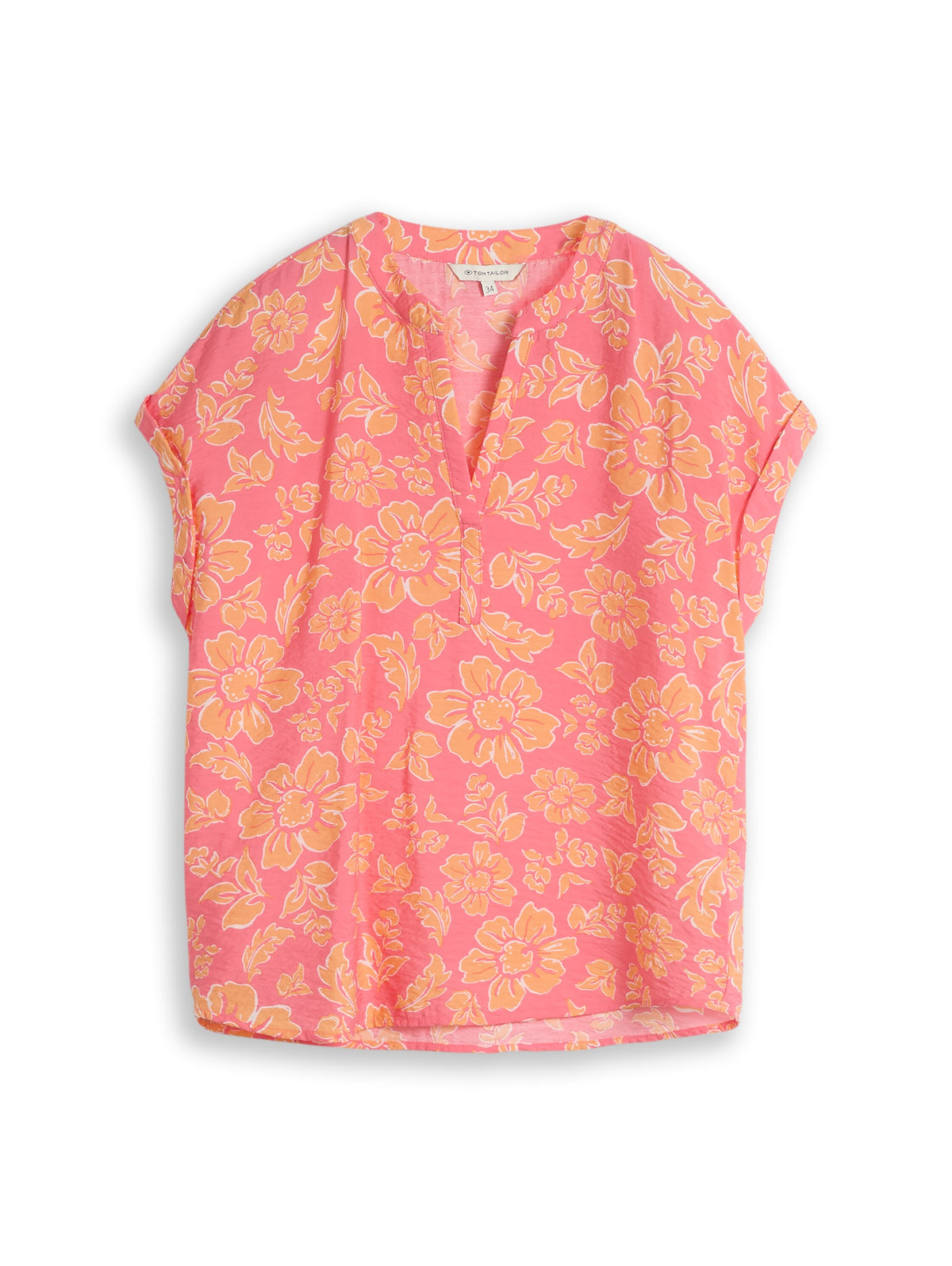 Loose Fit Bluse mit V-Ausschnitt