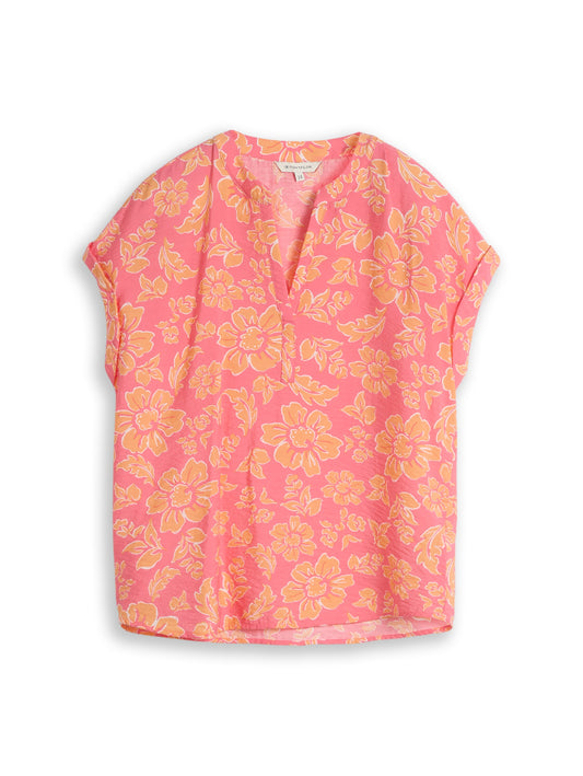 Loose Fit Bluse mit V-Ausschnitt