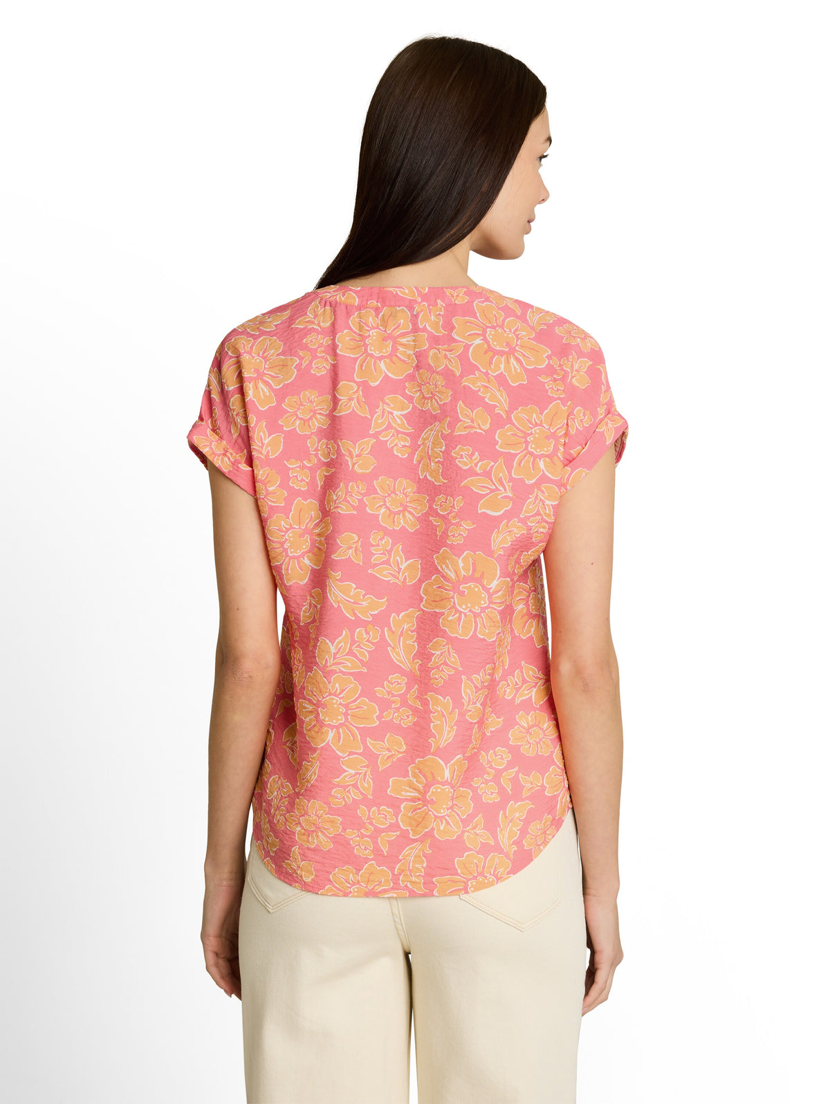 Loose Fit Bluse mit V-Ausschnitt