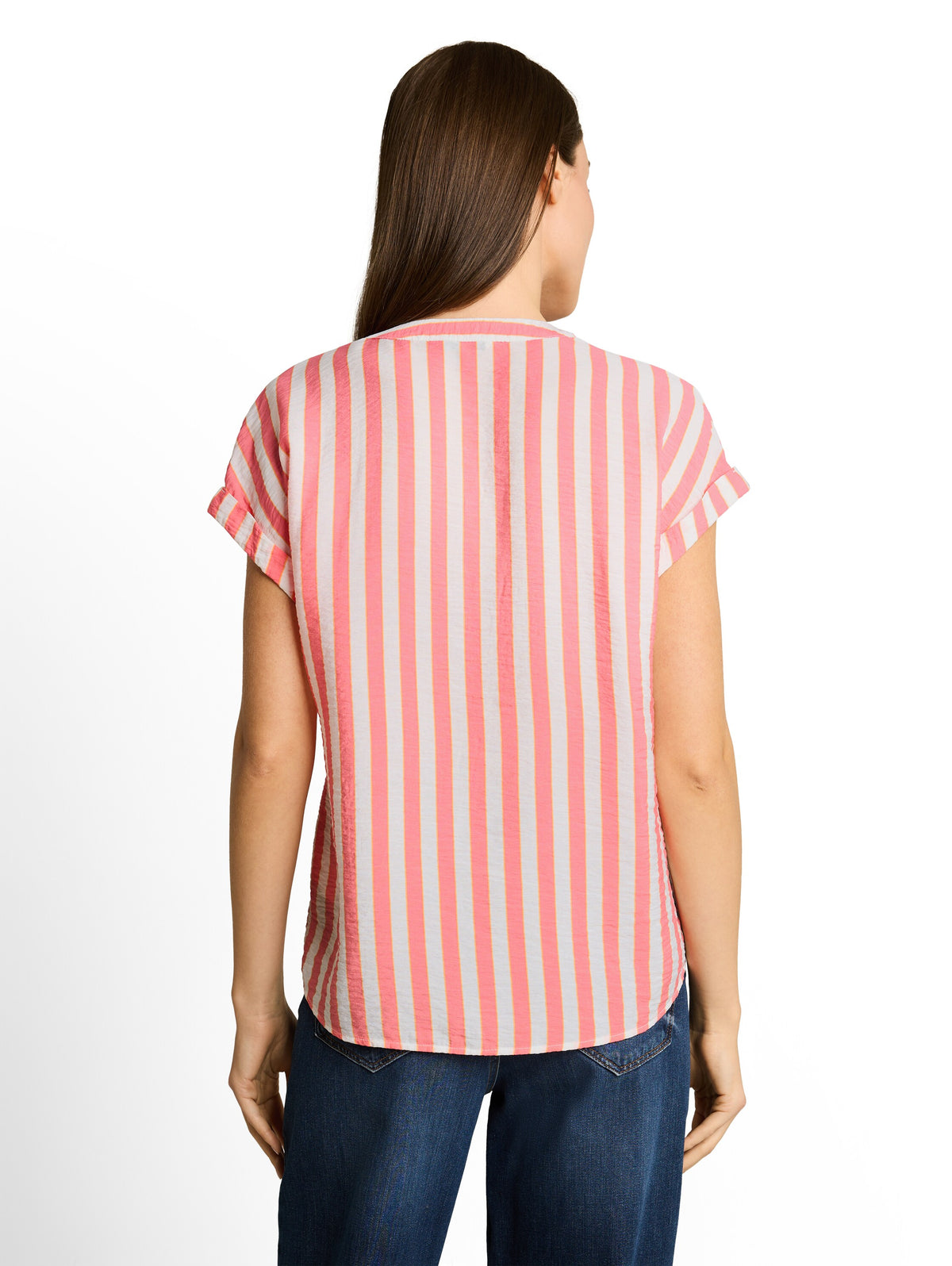 Loose Fit Bluse mit V-Ausschnitt