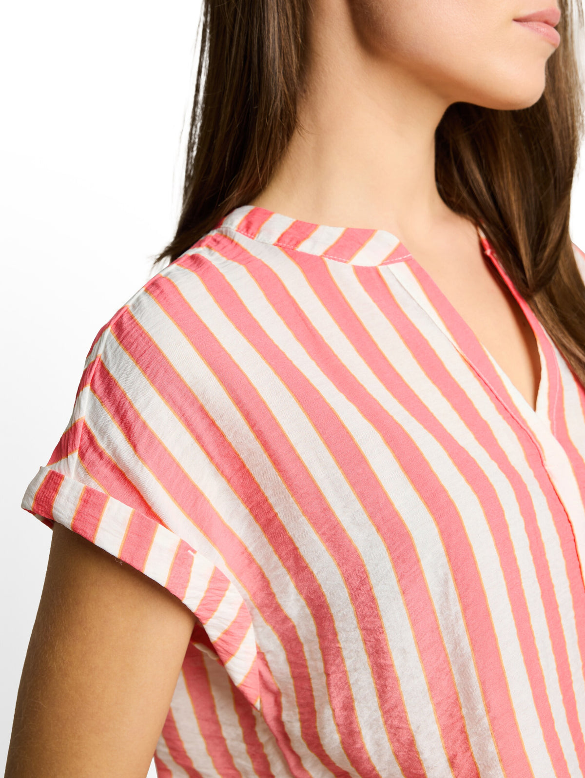 Loose Fit Bluse mit V-Ausschnitt