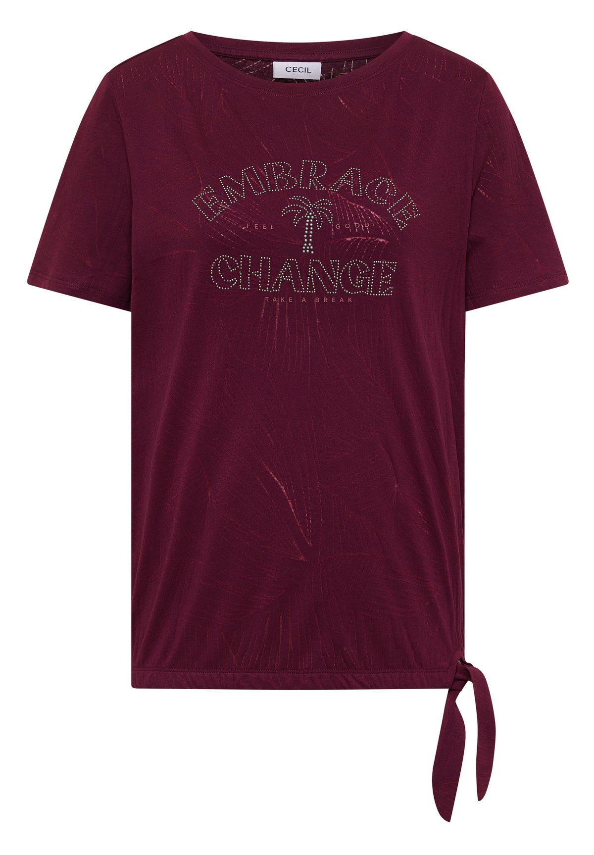 Shirt im Ausbrenner-Look mit Wording