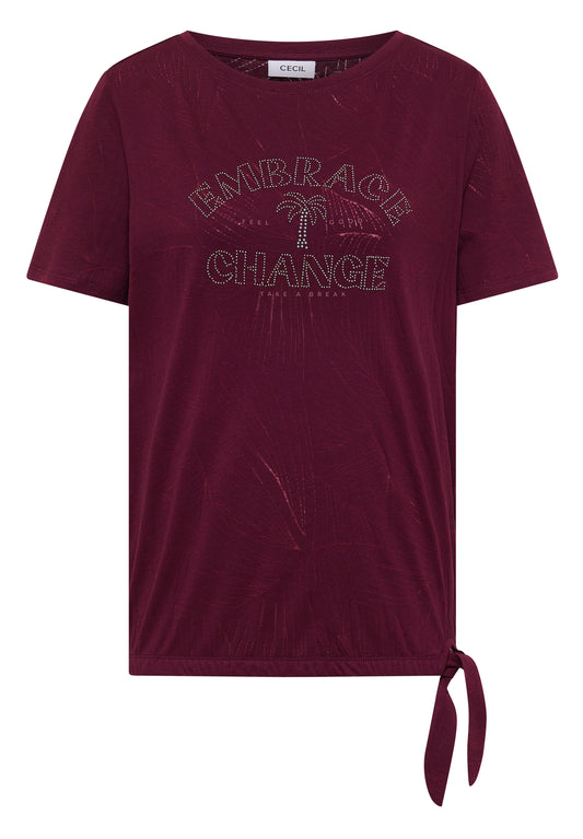 Shirt im Ausbrenner-Look mit Wording