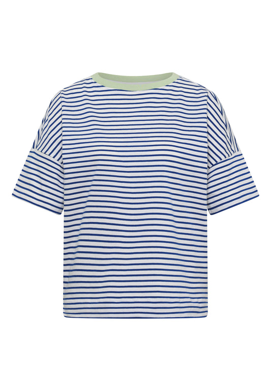 T-Shirt mit Streifen und Kontrastdetail