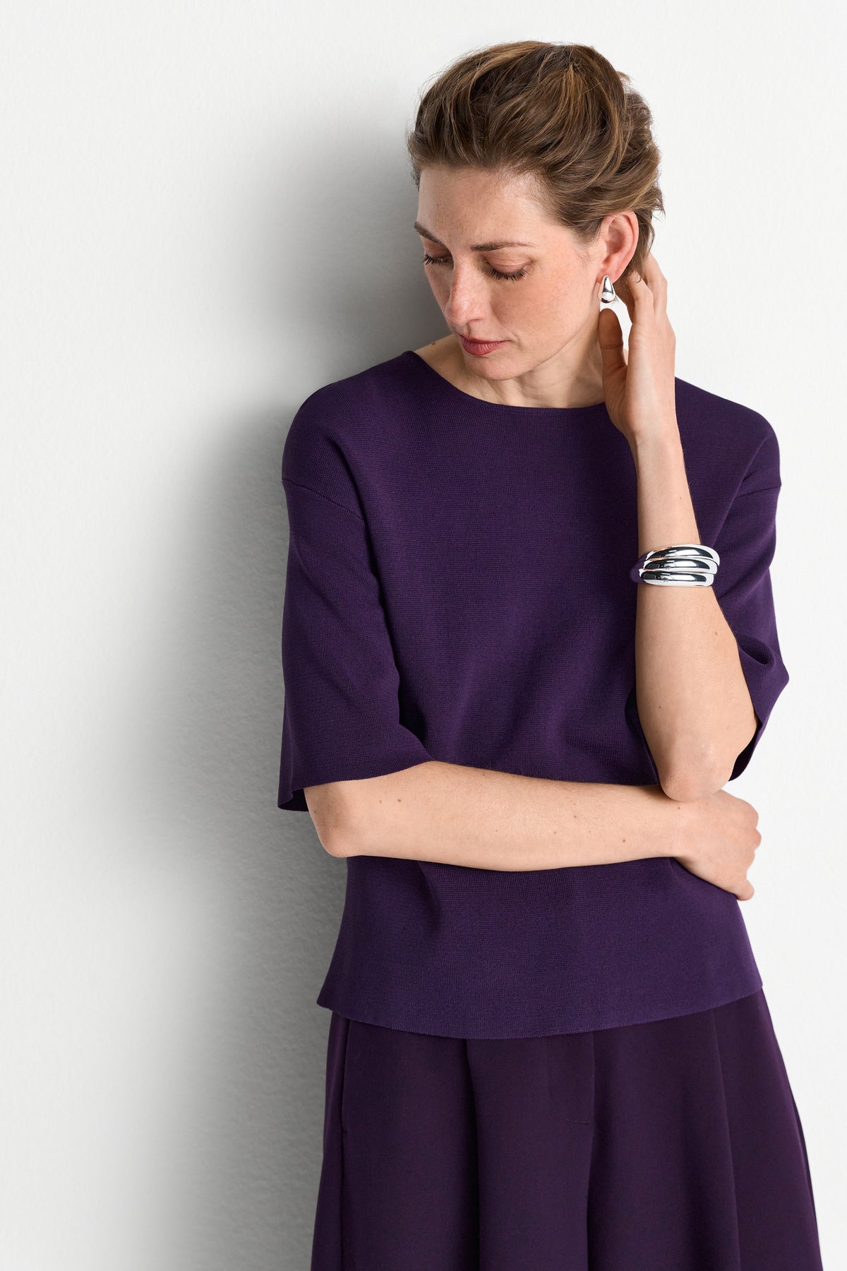 Crew Neck Short Sleeve Jumper Set