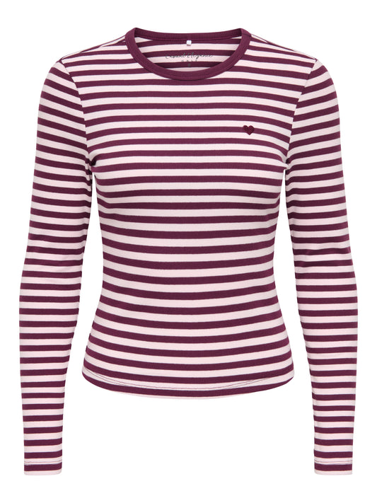 ONLVAL L/S O-NECK STRIPE TOP JRS