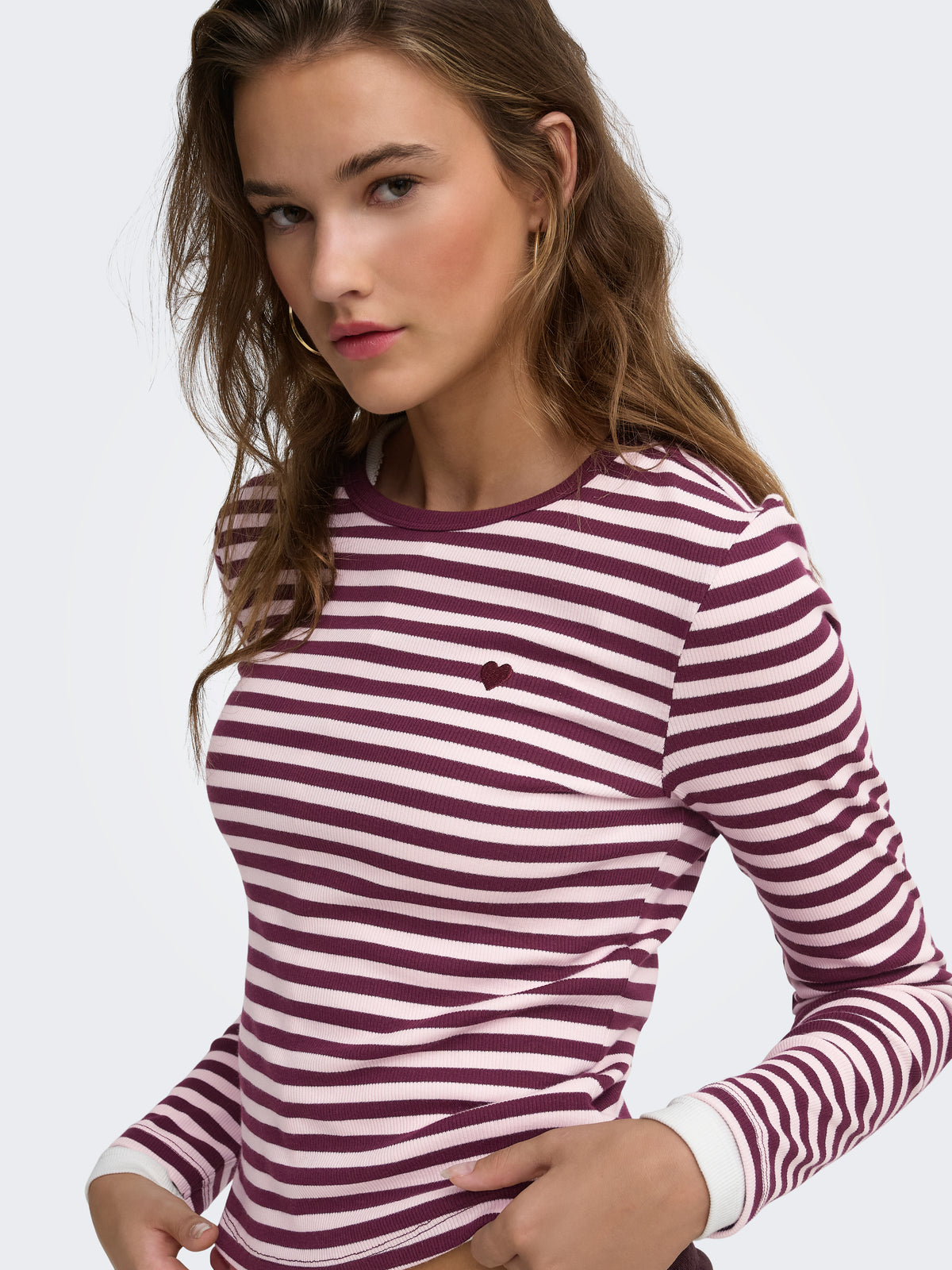 ONLVAL L/S O-NECK STRIPE TOP JRS