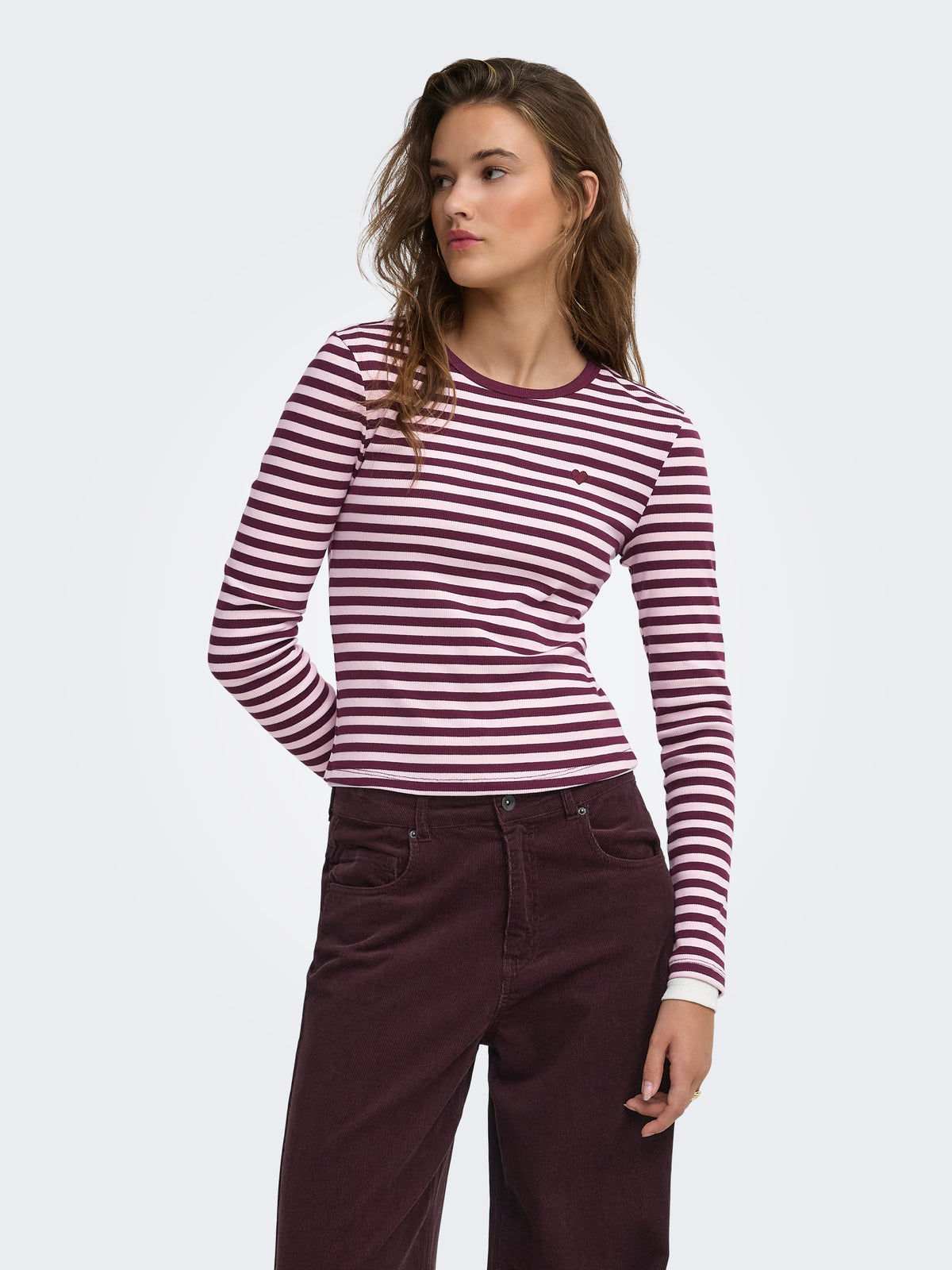 ONLVAL L/S O-NECK STRIPE TOP JRS