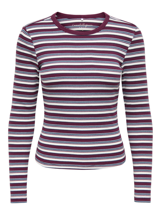 ONLVAL L/S O-NECK STRIPE TOP JRS