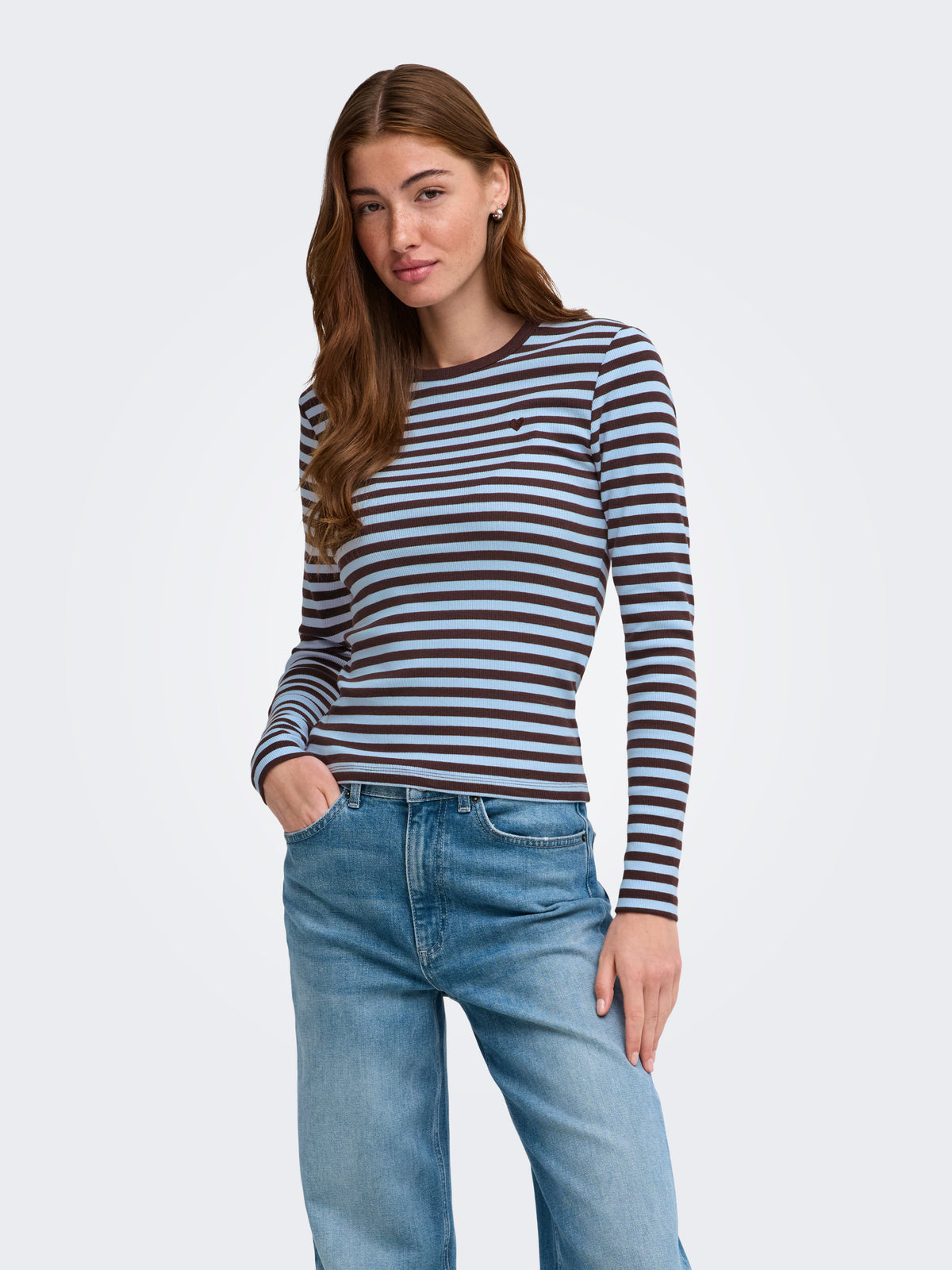 ONLVAL L/S O-NECK STRIPE TOP JRS