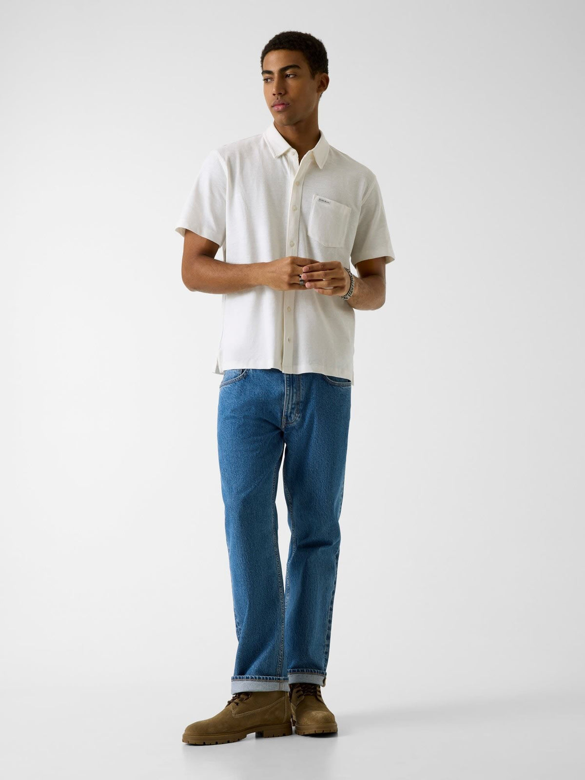 GJ REG FIT SLUB PIQUE SS SHIRT