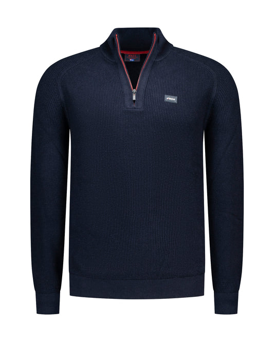 PULLOVER HALF ZIP, OXFORD NAVY MELANGE