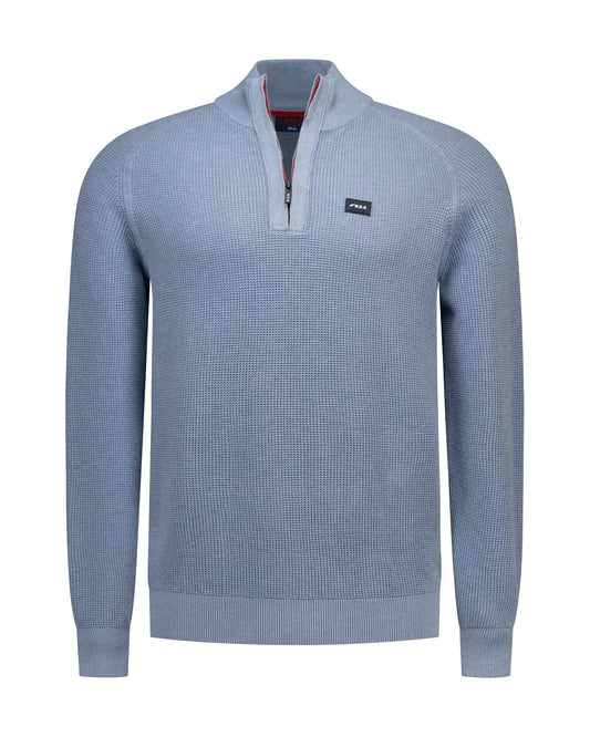 PULLOVER HALF ZIP, SOFT OCEAN MELANGE
