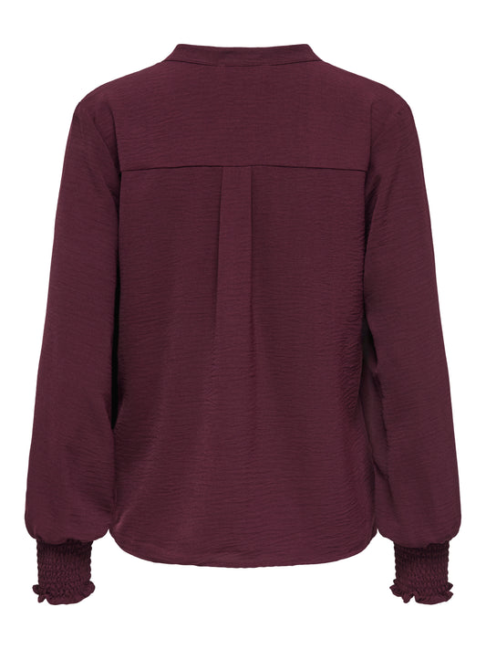 ONLMETTE V-NECK LS SMOCK TOP NOOS WVN