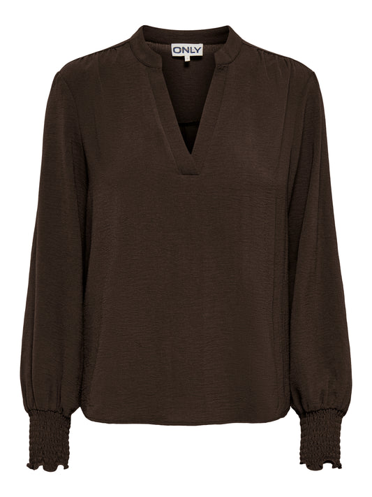 ONLMETTE V-NECK LS SMOCK TOP NOOS WVN